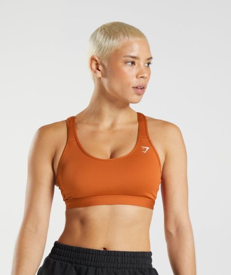 Women's Gymshark Scoop Neck Sports Bra Brown | CA 0561A7